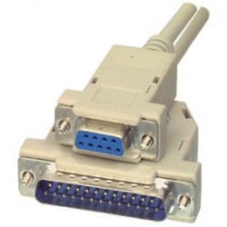 CABLE SERIE NULL MODEM DB9H-DB25M 2M