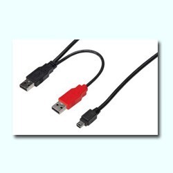 CABLE MINI USB 2.0 5 PIN(M) - 2X USB A(M) 1 M